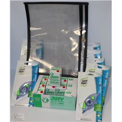 LOT OF LIQUID PAPER CORRECTION TAPE , INK REFILLS