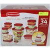 Image 1 : NEW RUBBERMAID 34PC STORAGE CONTAINER SET