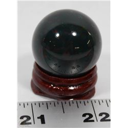#48-NATURAL BLOOD STONE SPHERE BALL
