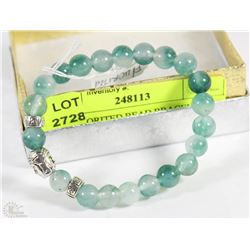 #12-FLUORITED BEAD BRACELET 7.5"