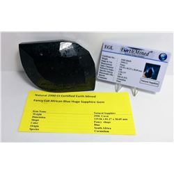 HUGE NATURAL SAPPHIRE GEMSTONE & COA