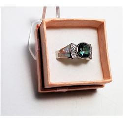 MYSTIC TOPAZ, WHITE FIRE OPAL RING