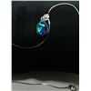 Image 1 : BLUE LAB FIRE OPAL PENDANT & CHAIN
