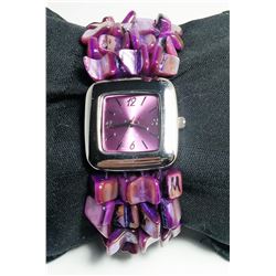 NEW PURPLE FACED LADIES FASHION WATCH
