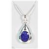 Image 1 : #105- BLUE SAPPHIRE .925 STERLING SILVER PENDANT