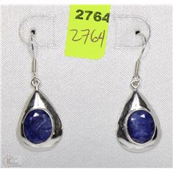 #106- BLUE SAPPHIRE .925 STERLING SILVER EARRINGS