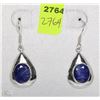 Image 1 : #106- BLUE SAPPHIRE .925 STERLING SILVER EARRINGS