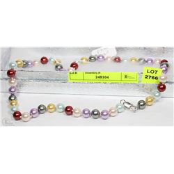 #3-MUTI-COLOUR SEA SHELL PEARL NECKLACE 17"