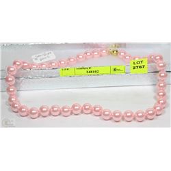 #1-SEA SHELL PEARL NECKLACE 17" PINK