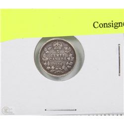 CANADIAN 1906 SILVER 5 CENT COIN