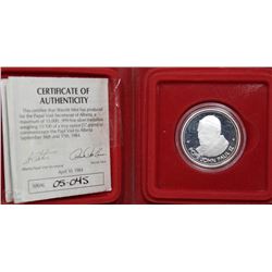 .999 FINE SILVER POPE JOHN PAUL II 1984