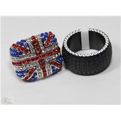LOT OF 2 FASHION RINGS BOTH SIZE 10