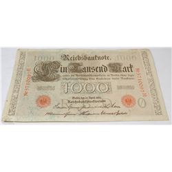 GERMAN 1910 1000 MARK BANK NOTE