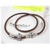 Image 1 : GENUINE PANDORA DOUBLE STRAND LEATHER BRACELET