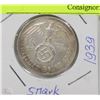 Image 1 : GERMAN NAZI 5 MARK 1939 COIN