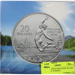 RCM CANADIAN $20.00 FINE SILVER COIN - BOY JUMPING