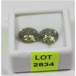 76) GREEN ZIRCONIA 2 PCS TOTAL 21.5CT FOR