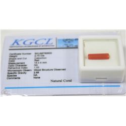 134) NATURAL CORAL 2.70CT WITH COA