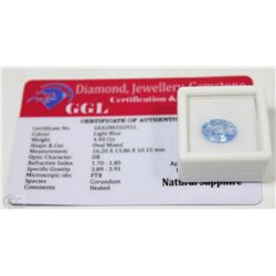135) NATURAL SAPPHIRE 4.4CT WITH COA