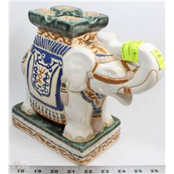 PORCELAIN FILIGREE ELEPHANT CANDLE HOLDER (10"X9"