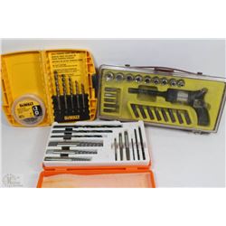 3 COMPLETE BIT SETS INCLUDING DEWALT
