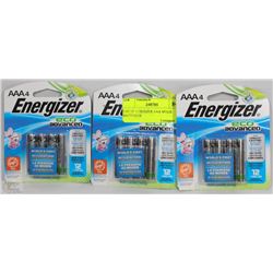 LOT OF 3 ENERGIZER AAA 4PACK BATTERIES