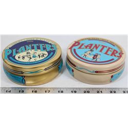 2 VINTAGE PLANTERS PEANUTS TINS