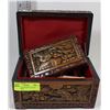 Image 1 : 171) SET OF TWO HAND CARVED WOOD BOXES