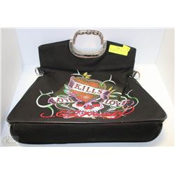 REPLICA ED HARDY PURSE BLACK (WITH STRAP)