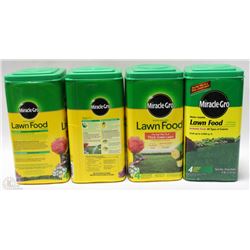 LOT OF 4 MIRACLE GROW LAWN FOOD