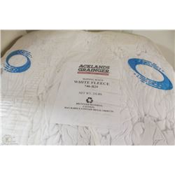 25LBS ACKLANDS WIPING RAGS, WHITE FLEECE