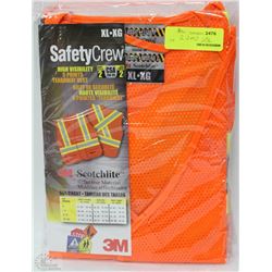LOT OF 2 SCOTCHLITE HIGH VISIBILITY VEST SIZE: XL