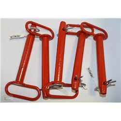 LOT OF FIVE 1"X 6 3/4" ORANGE HITCH PINS