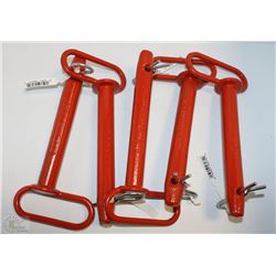 LOT OF FIVE 1"X 6 3/4" ORANGE HITCH PINS