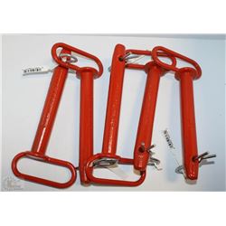 LOT OF FIVE 1"X 6 3/4" ORANGE HITCH PINS
