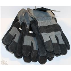LOT OF 3 PAIRS OF BOB DALE SPLIT LEATHER GLOVES
