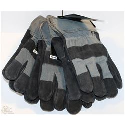 LOT OF 3 PAIRS OF BOB DALE SPLIT LEATHER GLOVES