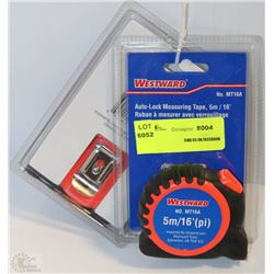 LOT OF 2 WESTWARD AUTO LOCK 16' MEASURING TAPE