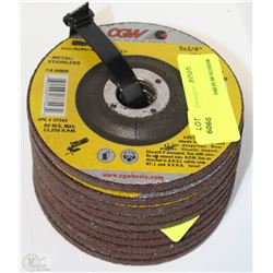 LOT OF 10 CGW 5X1/4 GRINDING DISCS
