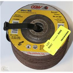 LOT OF 10 CGW 5X1/4 GRINDING DISCS