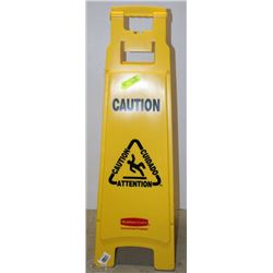 LARGE RUBBERMAID FOLDABLE HARD PLASTIC CAUTION