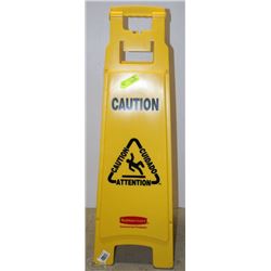 LARGE RUBBERMAID FOLDABLE HARD PLASTIC CAUTION