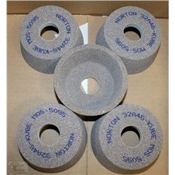 LOT OF 5 NORTON 4.5"X2"X1-1/4" ALUNDUM GRINDING