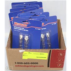 BOX OF WESTWARD 200 WATT HALOGEN BULBS