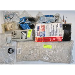 BOX WITH NO STRAP KNEE PADS, SAFETY GLASSES, AND