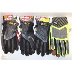4 PAIRS WORK GLOVES, 1 PAIR IS CONDOR SZ L OIL &