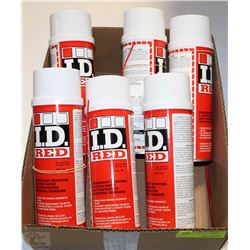 LOT OF 6 I.D. RED FAST EVAPORATING INDUSTRIAL