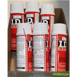 LOT OF 6 I.D. RED FAST EVAPORATING INDUSTRIAL