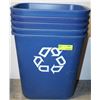 Image 1 : LOT OF 5 BLUE RECYCLING BINS