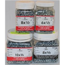 LOT OF ASSORTED SCREWS INCL 6X1/2, 8X1/2, 10X3/4